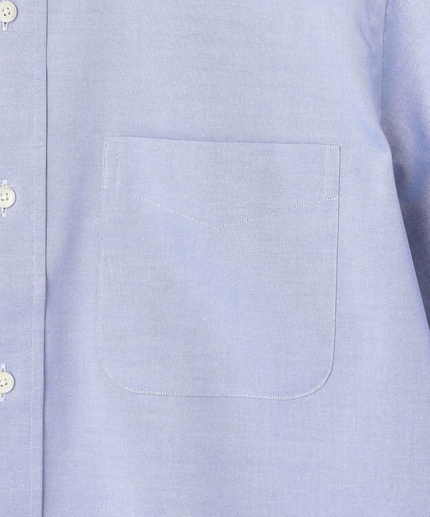 J.PRESS MEN 【PREMIUM PLEATS / 形態安定】ピンオックス 半袖シャツ / B.D. ダルブルー系