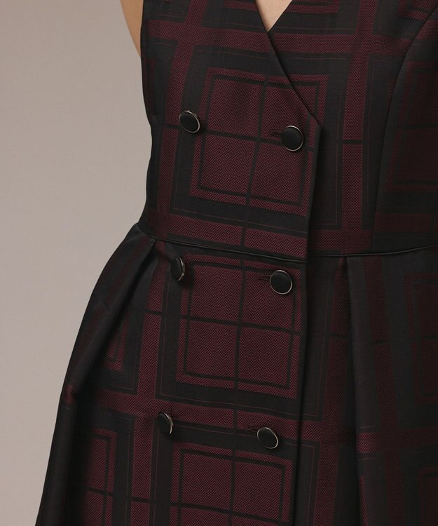 GRACE CONTINENTAL シャドーチェックワンピース ボルドー