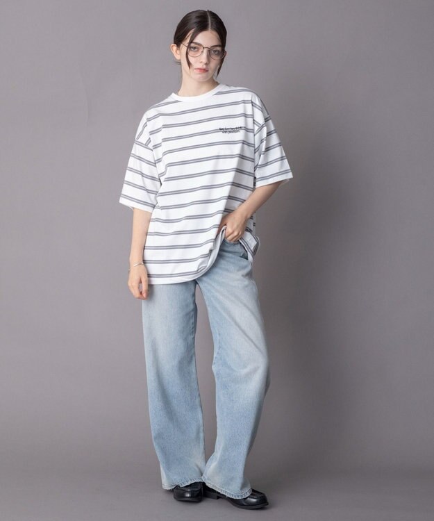 WEGO 【機能T】接触冷感マルチボーダーT（SS） ホワイト
