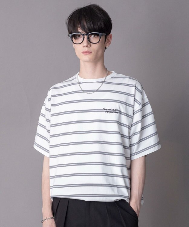 WEGO 【機能T】接触冷感マルチボーダーT（SS） ホワイト