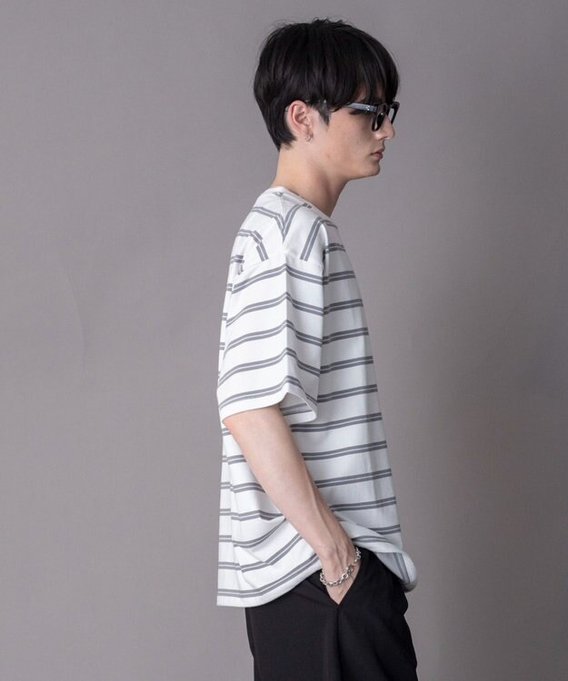 WEGO 【機能T】接触冷感マルチボーダーT（SS） ホワイト