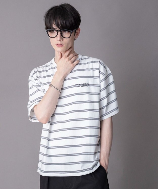WEGO 【機能T】接触冷感マルチボーダーT（SS） ホワイト