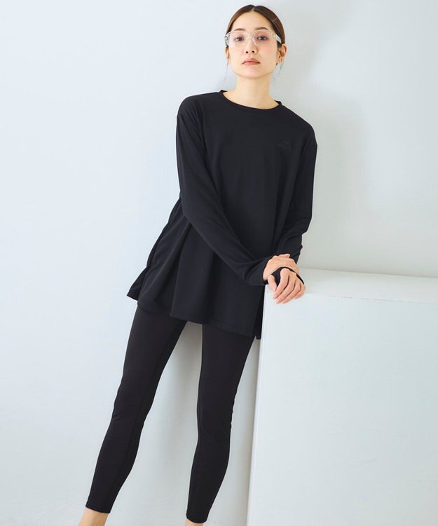 OP／FILA 【Kappa】長袖ラッシュT＋レギンス 上下セット ブラック