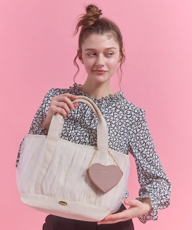 TOCCA GATHER TULLE TOTE キャンバストート アイボリー系