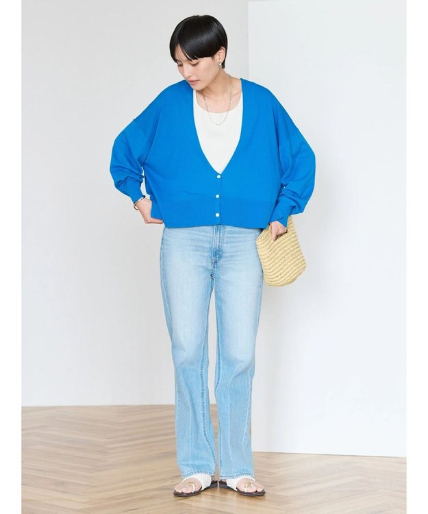AMERICAN HOLIC ＵＶカットショートニットカーディガン Blue
