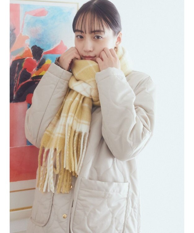 earth music&ecology ２ｗａｙキルティングコート Gray Beige