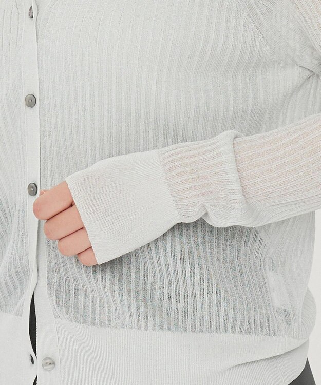 uncrave シアー リブ ニット カーディガン（uncrave STANDARD） ライトセージ