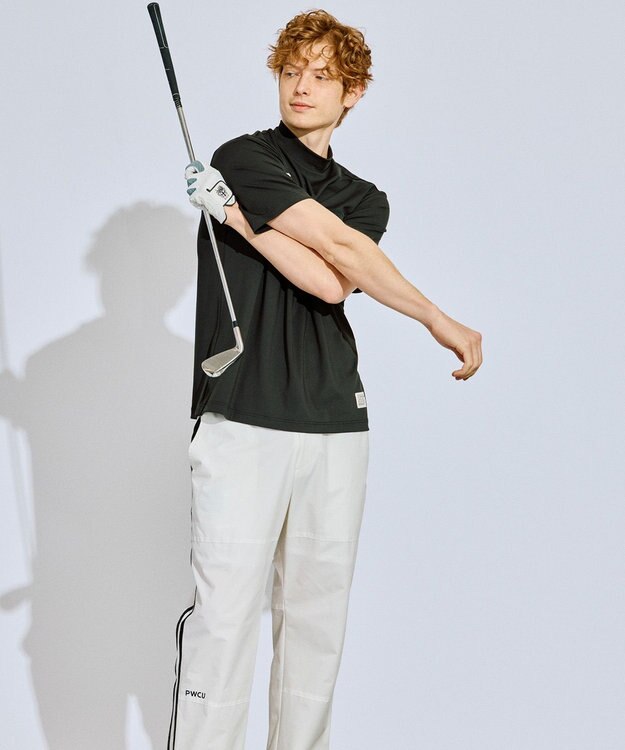 PW CIRCULUS 【UV遮蔽率99.5%  UVカット/速乾/ストレッチ】【GOLF OUT掲載】【MEN】ポケットモックT  ゴルフ ブラック系