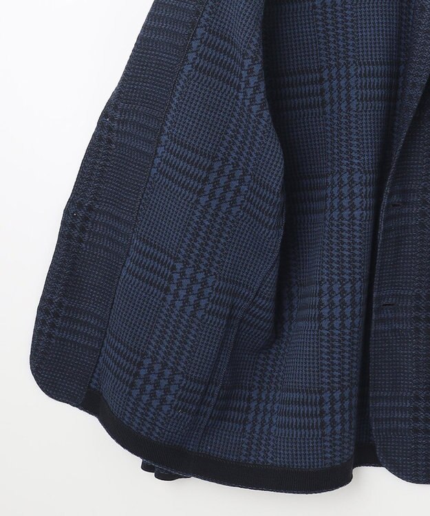 JOSEPH ABBOUD 【驚きの軽量ウール】KARLKARL チェック柄 ニットジャケット ダルブルー系4