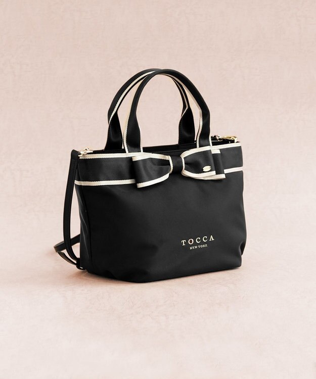 TOCCA 【撥水】BICOLOR RIBBON TOTE トートバッグ ブラック系