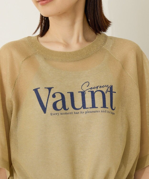 AMERICAN HOLIC プリントロゴシアーニットプルオーバー Olive