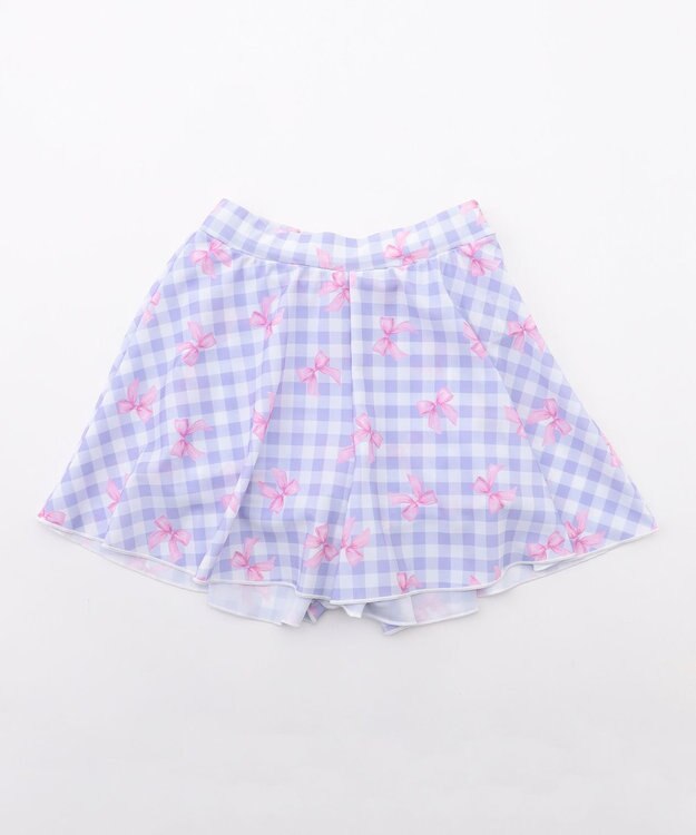 ANY KIDS 【UVカット】2WAYショルダーセパレート水着 ラベンダー×ラベンダーチェック