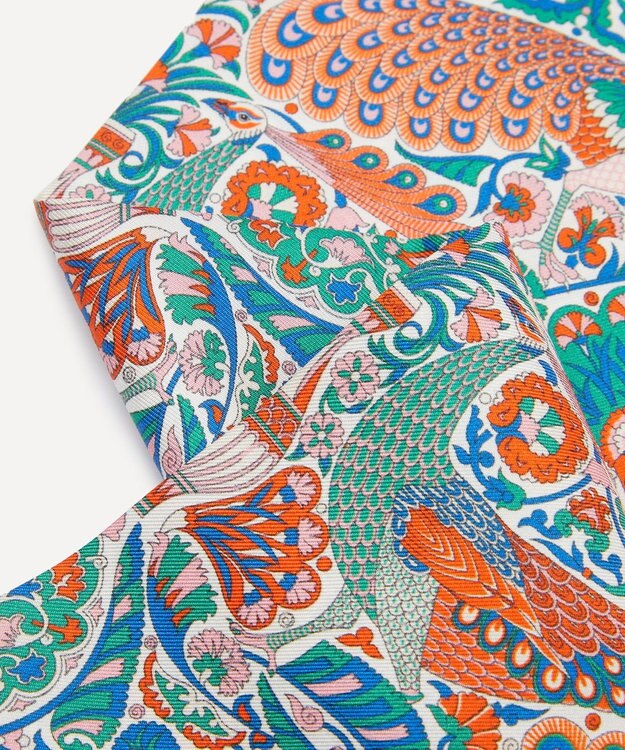 LIBERTY. オスカー パレス 15x100 リボン シルク スカーフ オレンジ