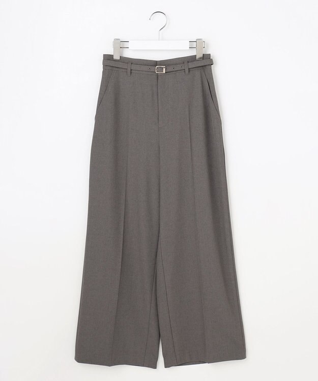 ANY SIS スマートビューティストレッチベルト ワイドパンツ スレートシャンブレー