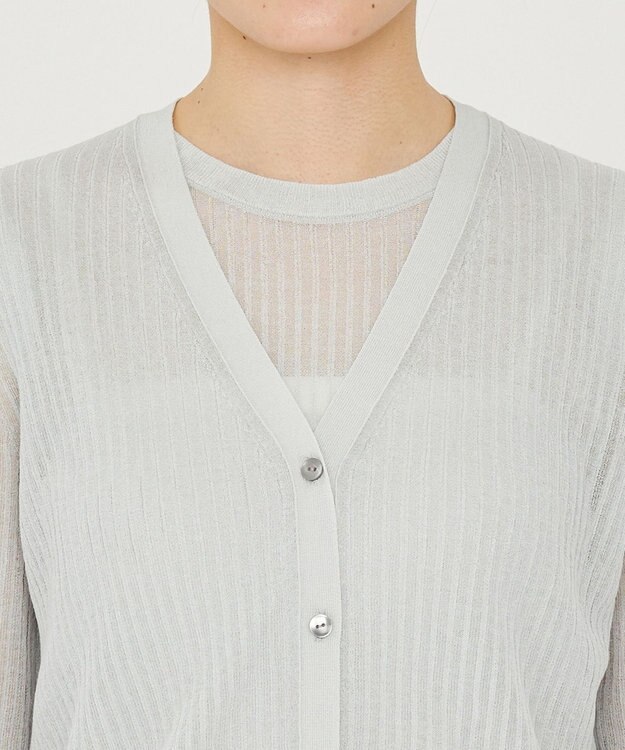 uncrave シアー リブ ニット カーディガン（uncrave STANDARD） ライトセージ