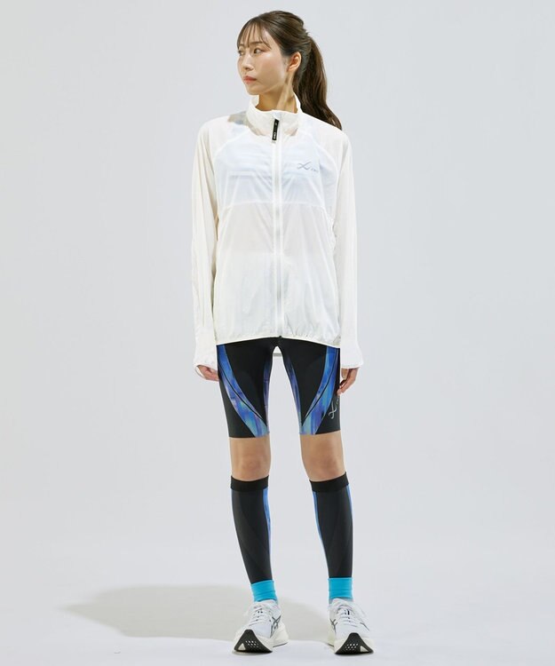 CW-X 【WOMEN】 CW-X レディース スポーツタイツ ハーフ(ひざ上丈) 下半身サポート(股関節・腰・おしり・ふともも) マラソン 球技 HZY695 /ワコール サックス