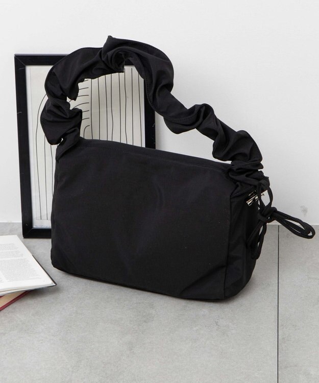 WEGO 【マルチWAY】ドロストギャザーショルダーバッグ ブラックその他