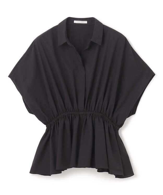 BEIGE， LUCILLE / ペプラムブラウス Black