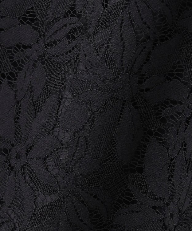 自由区 【XSサイズ～/洗える/セット可】フラワーコードレース レーススカート ネイビー系