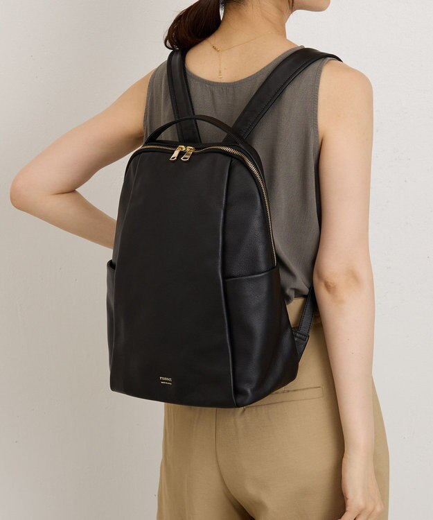 russet ＜背面メッシュ仕様＞レザーリュックサック(CE-1373) Black
