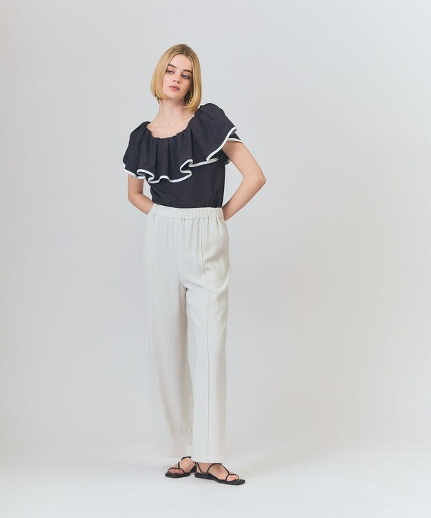 GRACE CONTINENTAL トリアセワイドイージーパンツ ホワイト