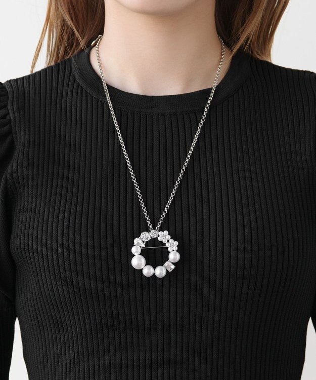 TOCCA PEARL INNOCENCE 2WAY BROOCH NECKLACE ブローチネックレス シルバー系