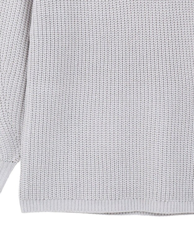 earth music&ecology 【毛玉防止 / 洗濯機洗い可】アンチピリングクロスネックルーズニット Gray