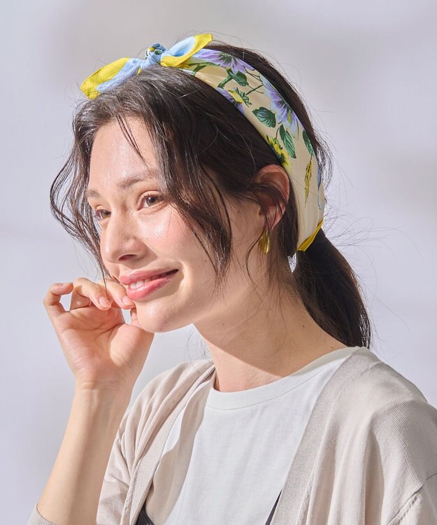 ANY マルチスクエアスカーフ ブルー