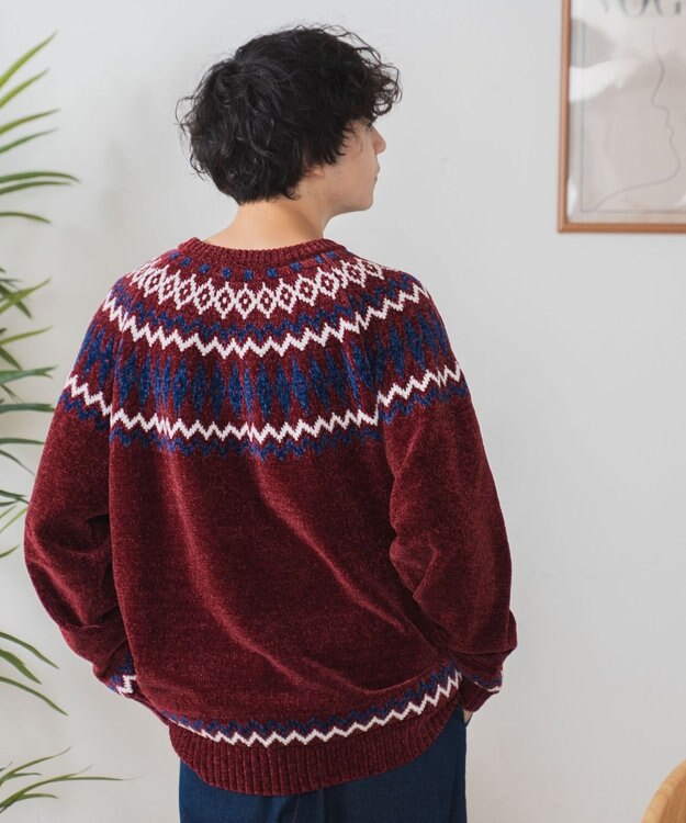 WEGO ベロアモール総柄ラグランプルオーバー 柄2