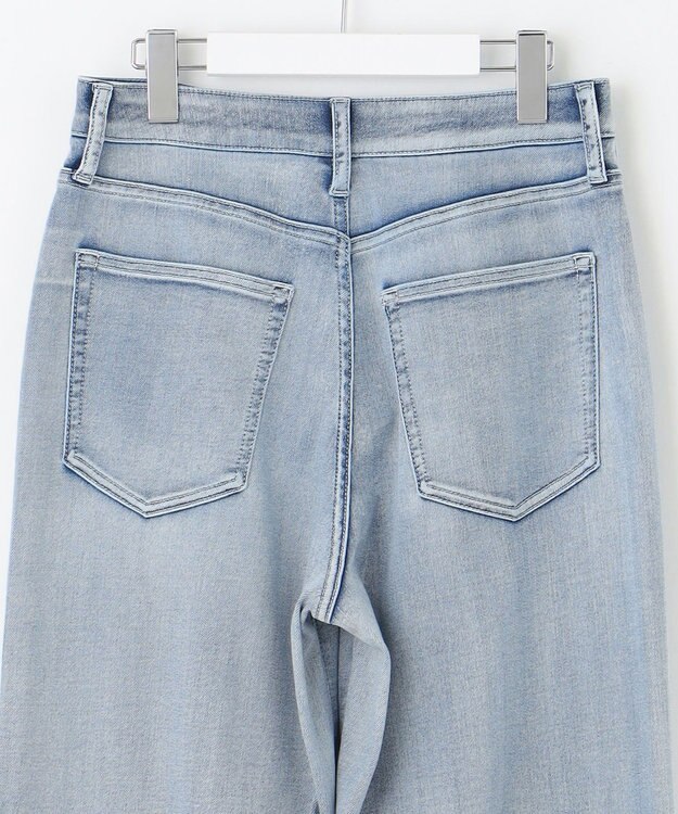 自由区 L 【19号サイズまで展開】ウスカルデニムダーツカーブ パンツ ライトインディゴ