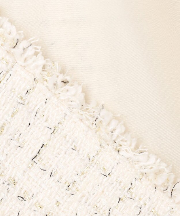 ANY SIS S ファンシーツイードペプラム ジレ アイボリー