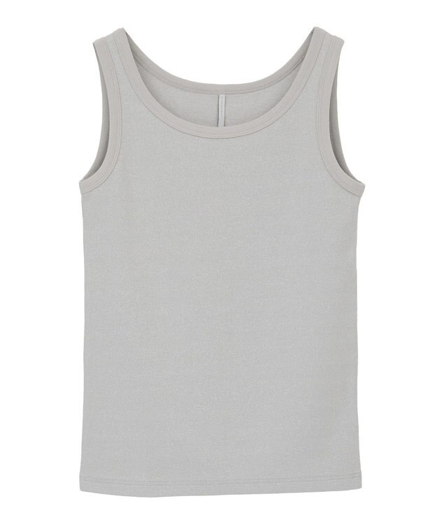 AMERICAN HOLIC ラメテレコタンクトップ Gray Beige
