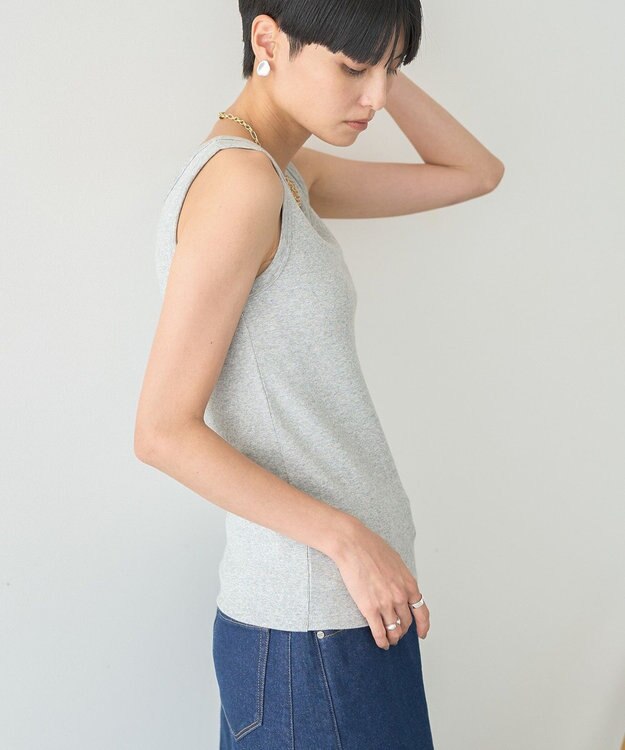 AMERICAN HOLIC ラメテレコタンクトップ Light Gray Mixture
