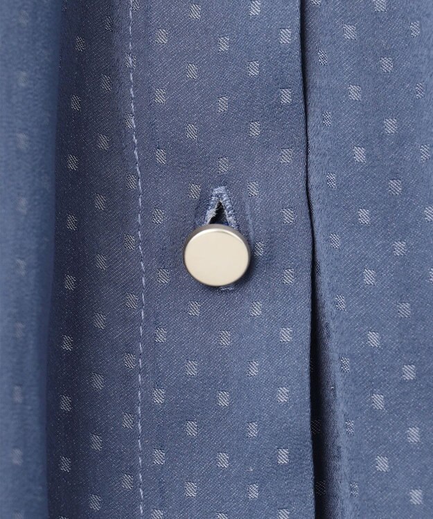 ANY SIS 【洗える】サテンドビー ブラウス ダルブルー