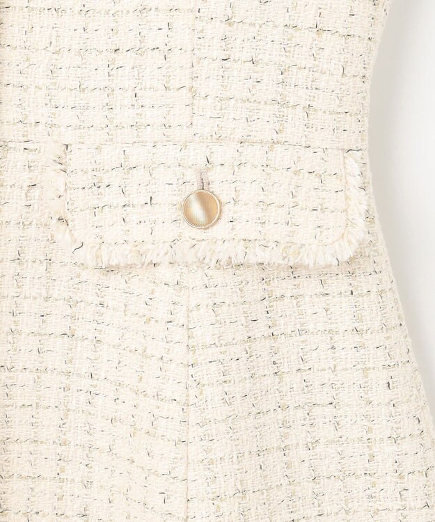 ANY SIS L ファンシーツイードペプラム ジレ アイボリー