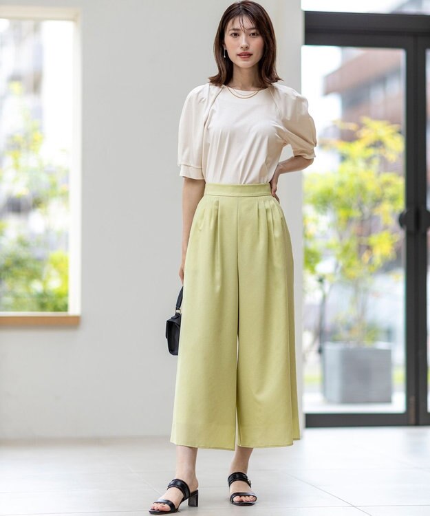 ANY SIS S 【接触冷感・UVケア】着映えタックスリーブ カットソー アイボリー