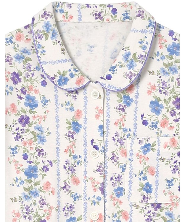 Wing パジャマ 長袖 長ズボン 綿混(本体) あったか レディース EP6011 ウイング／ワコール サックス