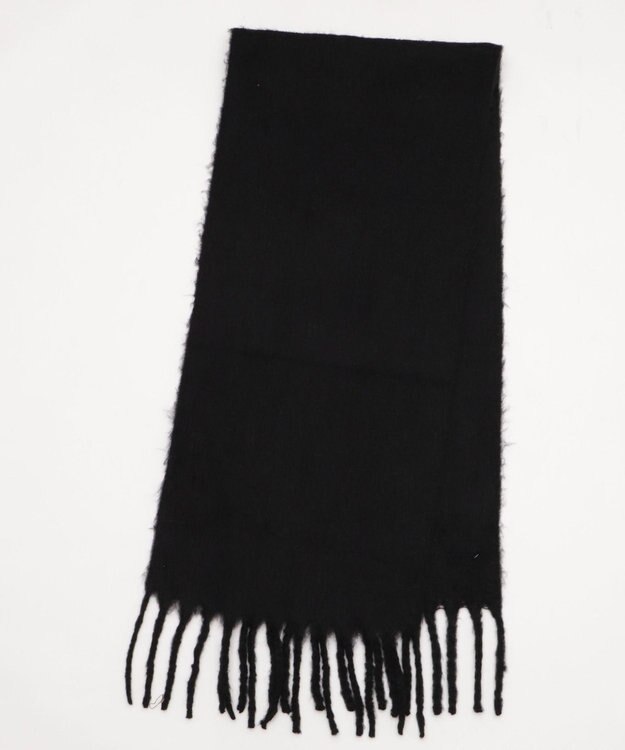 WEGO 【マフラー/ユニセックス着用】ワイドフリンジストール ブラック