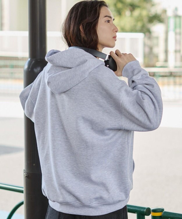 WEGO 【ユニセックス着用ITEM】エンボスステッチロゴプルパーカー アッシュグレー