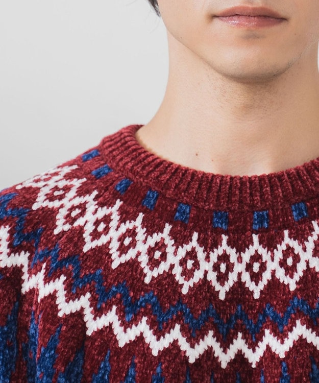 WEGO ベロアモール総柄ラグランプルオーバー 柄2