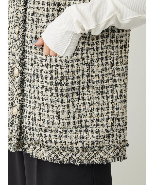 Green Parks ・ＥＬＥＮＣＡＲＥ　ＤＵＥ　ツィードノーカラーベスト Ivory