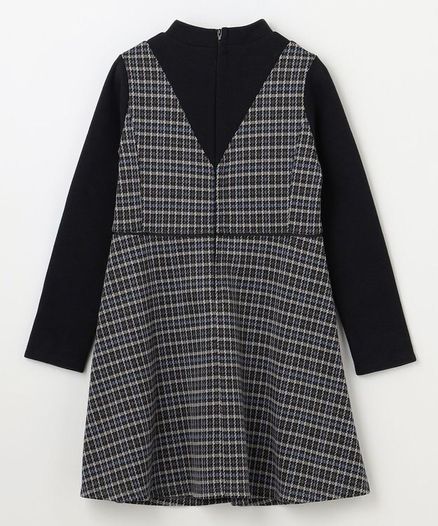 組曲 KIDS 【110-140㎝】チェック ワンピース ブラック系