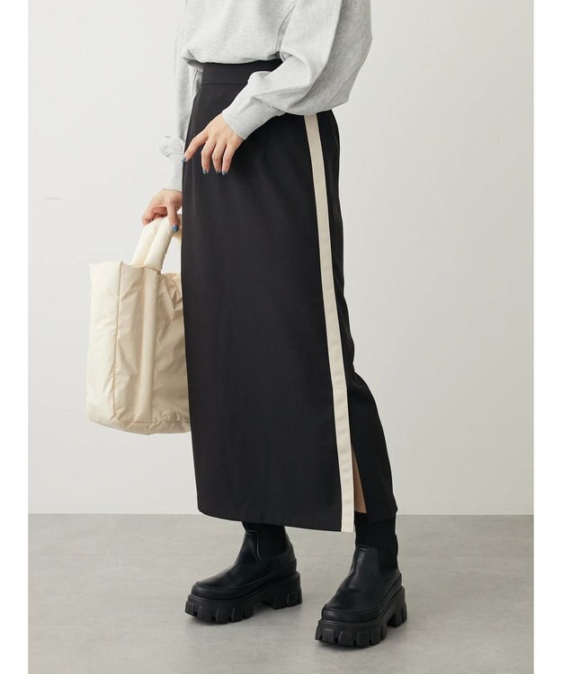 Green Parks ・ＥＬＥＮＣＡＲＥ　ＤＵＥ　サイドラインナロースカート Black