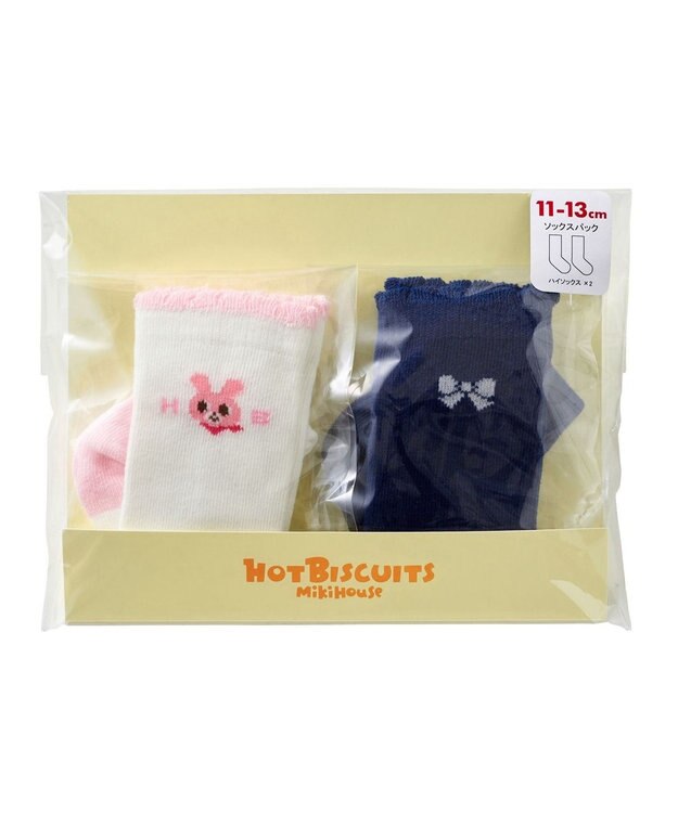 MIKI HOUSE HOT BISCUITS 【9-19cm / 靴下2足セット】 ハイソックスパック ピンク