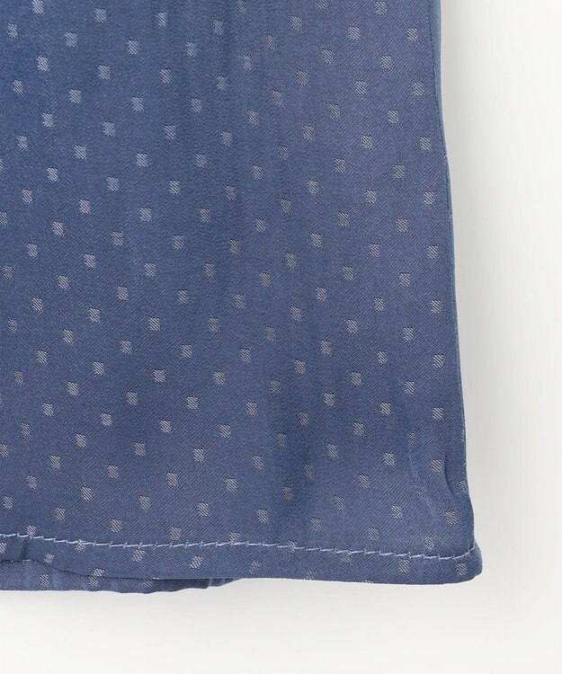 ANY SIS 【洗える】サテンドビー ブラウス ダルブルー