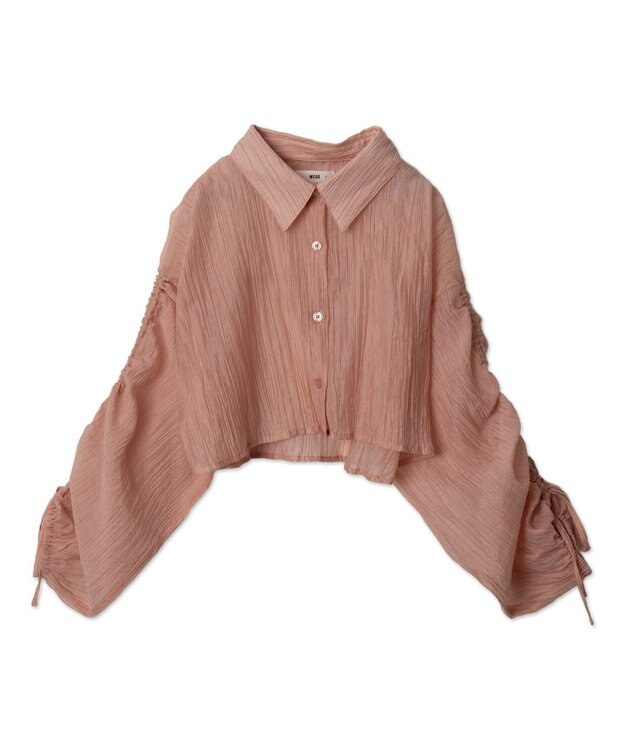 WEGO 楊柳シアードロストショートシャツ ピンク