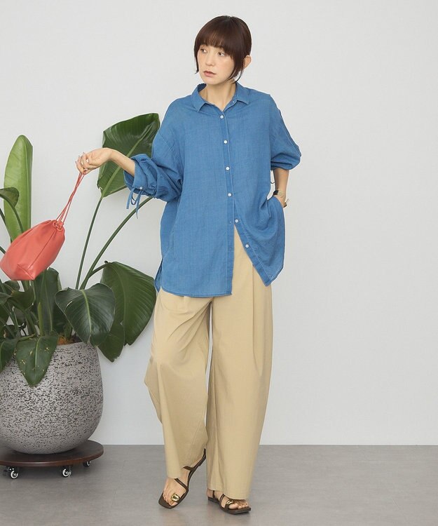 AMERICAN HOLIC ガーメントウォッシュアソートギャザーシャツ Indigo