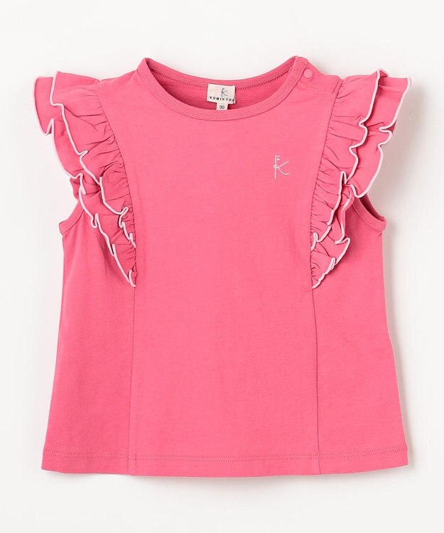 組曲 KIDS 【80-100㎝】 フルールフリルTシャツ ローズ