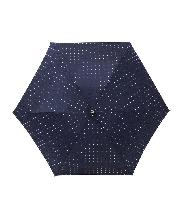 MOONBAT POLO RALPH LAUREN（ポロ ラルフローレン)ドット×ロゴ 雨傘 折りたたみ傘 ネイビーブルー