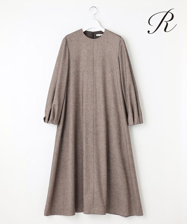 23区 L 【R(アール)】マットツイードワンピース ブラウン系